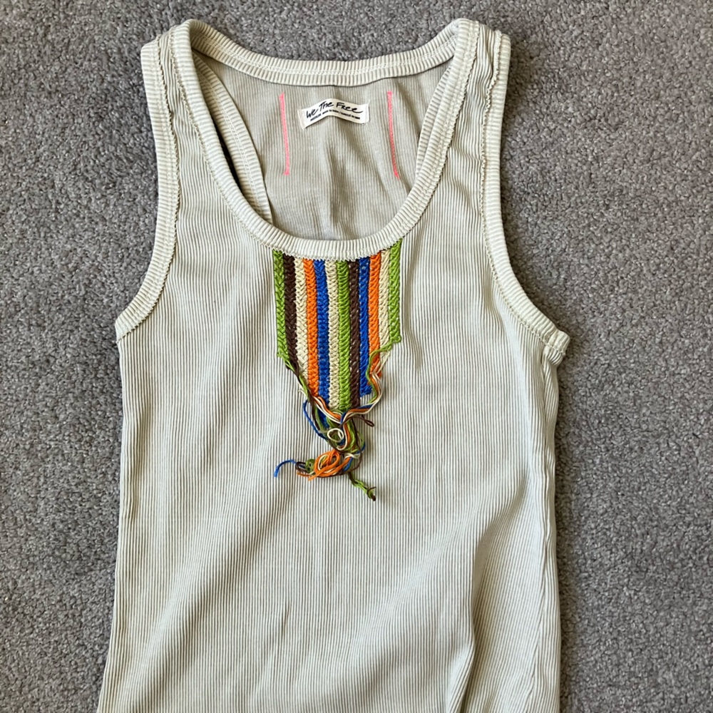 We The Free Tank Top Multicolor Embroidered